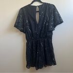 Venus  SEQUIN Detail black embroidered romper Size 4 Photo 2