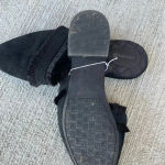 Birdies  Black Fringe Slides Mules Womens Size 10 Comfy Quilted Ani Photo 3