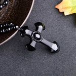 1pc Black Religious Christian Cross‎ Fashion Obsidian Style Pendant Necklace Photo 7