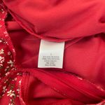 Blue Rain red floral jumpsuit v-neck tie back jumper Women’s size Large Photo 8