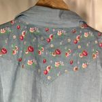 Back in the Saddle Floral Embroidered Western Shirt Short Sleeve Blue‎ M Blue Size M Photo 7