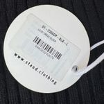 STAUD Lilou Black Ribbed Knit Dress Mock Neck Short Sleeve Womens Size Large NWT Photo 7