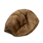 Boutique Vintage cira 1070s Faux Fur Cap Brown Soft Mod Retro Winter Cozy Small - Medium Photo 4