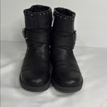 Black Combat Moto Boots with Silver Hardware Size 6.5 Photo 1