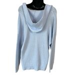 Aerie CozyUp Waffle Knit Sweater Oversized Hooded Pullover in Light Blue Photo 7