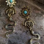 Free People New! Artisan Goddess Snake Earrings Photo 8