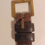 Coach Women's Brown Leather Belt with Gold Buckle Size 36 Photo 2
