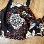 Beach to Beach Black Floral Bikini Bathing Suit Top 16 Photo 3