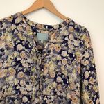 Skies Are Blue STITCH FIX STITCHFIX Navy Blue Cream Floral Lace Up Dress Tunic ? Photo 2