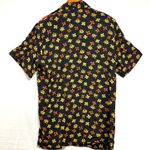 Vintage Anybody Everybody Large Black Floral‎ Shirt Bowling Hippie 80s Buttoned Photo 2