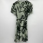 Michael Stars  Paradiso Palms‎ Wrap Tropical Green Dress Short Sleeves Size Small Photo 4