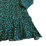 ZARA  Green Black Floral Print Dress Long Sleeve Mini Length Size XS Women's Photo 4