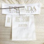 Vintage 80s Escada Cardigan Textured Shimmer Ecru Open Front Size 34 EU Small US Photo 8