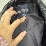 Vintage Hunters Run Wool Peacoat Women 12 Midi Black Leather Trim Winter Coat Photo 11