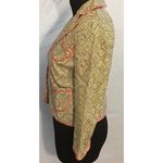 The Limited Womens  Brown Ivory Geometric Print Blazer with Pink Floral Trim XS Photo 5