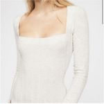 Free People  Intimately Free Square Neck Long Sleeve Ribbed Bodysuit Beige XS Photo 0