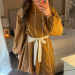 Bright Brown Dress With Tie Photo 0