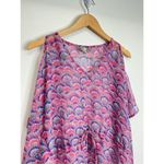 The‎ Royal Standard Beach Cover Up Shell Print Pink/Blue Size Medium Pink Photo 5
