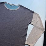 Smartwool  tan purple blue colorblock crew neck long sleeve pullover sweater Photo 2