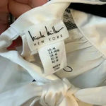 NWT Nicole Miller Satin Shirt with Lace Detail Size M A56 White Size M Photo 3