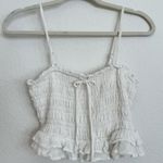 Walter Baker  White Smocked Ruffle Crop Top Photo 0