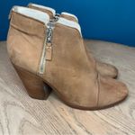 Rag and Bone  Margot Suede Leather Ankle Boot Zip Up Stacked Block Heel Tan US 10 Photo 1