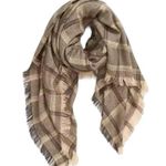 Madewell NEW Peach Cream Denvale Plaid Blanket Scarf Photo 0