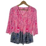 Lilly Pulitzer Womens Marilina Top Raz Berry Heart and Sole Sz XXS Tunic Flowy Photo 1