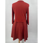 COS Layered Swing Dress Knee Length Cotton Linen Blend Rust Womens Small Photo 5