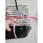 Nine West It Girl Tote Bag Faux Leather black, pink, White, And Blue Floral Photo 11