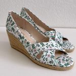 Jack Rogers NWOT Palmer Criss Cross Heel Wedge White Floral Espadrilles Photo 1