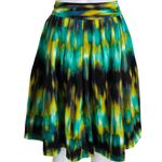 Worthington Turquiose & Lime Tie Dye Satin Pleated A-line Skirt Size 8 Photo 4