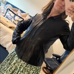 Nautica Genuine Leather Black Zippered Jacket size large! Photo 1