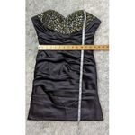 La Femme  Strapless Beaded Bodycon Satin Mini Dress Black Size 8 Photo 5
