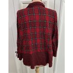 Habitat ‎ Women's Button Up Shirt Size Medium Red Scotch Tartan Plaid Boho Artsy Photo 3
