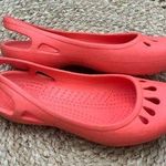 Crocs  Malindi Slip On Flats Size 7 Orange Sling Back Drop Cut Outs Round Toe Photo 0