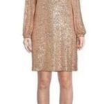Preston & York  Gold Sequin Long Sleeve Dress - Size 12 Photo 1