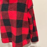 Loft Red and Black Checkered Turtleneck Sweater Photo 3