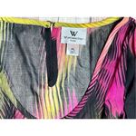 Worthington Petite Multi-color Abstract Sheer Cap Sleeve Blouse PL Colorful Photo 3
