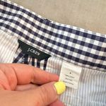 J. Crew Blue White Check Gingham Stretch Flat Front Mid Photo 3