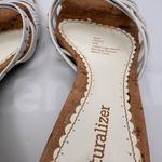 Naturalizer Sana White Strappy Sandal Heels With Cork Sole Studded Detail Photo 12