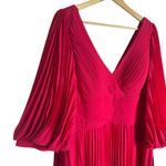 Teri Jon by Rickie Freeman Fuchsia Chiffon Pleated V Photo 8