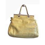 Guess Yellow Quilted Monogram Satchel Handbag Top Handle Bag flawed Photo 5