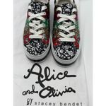 Alice + Olivia NEW Womens 6 Emmalyn Striped Floral Leather Sneakers Platform Photo 9