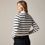J.Crew NWT Brushed Cashmere Fitted Cardigan in Natural Navy Stripe Sweater S Photo 9