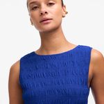 Madewell Smocked Boatneck Tank in Brilliant Sapphire, Size Medium Photo 2