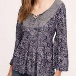 Anthropologie Akemi + Kin Marcella Peasant Blouse Paisley Boho M Photo 0