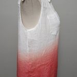 AGB coral gauze sleevwlwss dip dye tunic button down size xl Photo 2