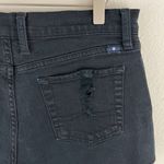 Lucky Brand Black Denim Distressed Raw Hem Low Rise Gold Studded Malibu Short Photo 5