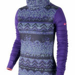 Nike  Pro Hyperwarm Cowl Neck Pullover Training Top Women’s Large Purple Nordic Photo 0